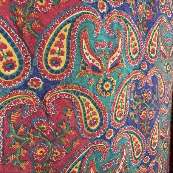 FAHERTY | Women’s Multicolor 100% Silk Paisley Floral Midi Dress size Medium - Picture 4 of 12